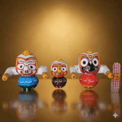 Nada-Brahma Rupam: Ritual-Grade Neem Wood Jagannath Set | From shri jagannath dham , puri