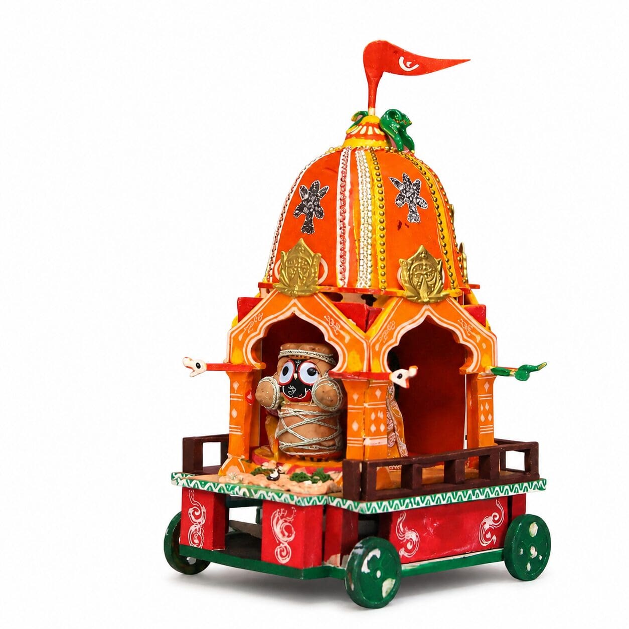 Handmade Wooden Jagannath Rath for Home - Image 3