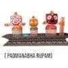 3-Inch Padmanabha Rupam Jagannath Murti Set (neem wood) - Lotus symbolism, purity, spiritual awakening.