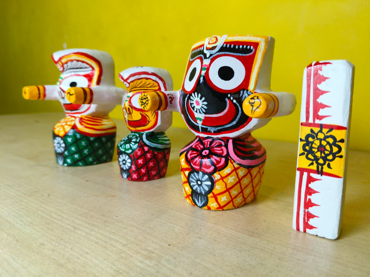 Raja Rupam: Ritual-Grade Neem Wood Jagannath Set | From shri jagannath dham , puri - Image 4