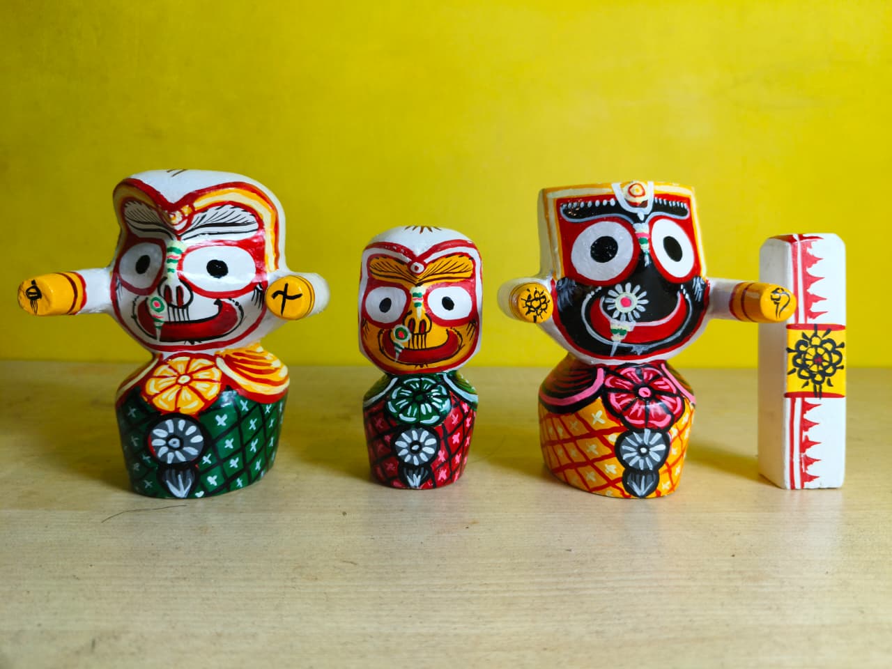 Raja Rupam: Ritual-Grade Neem Wood Jagannath Set | From shri jagannath dham , puri