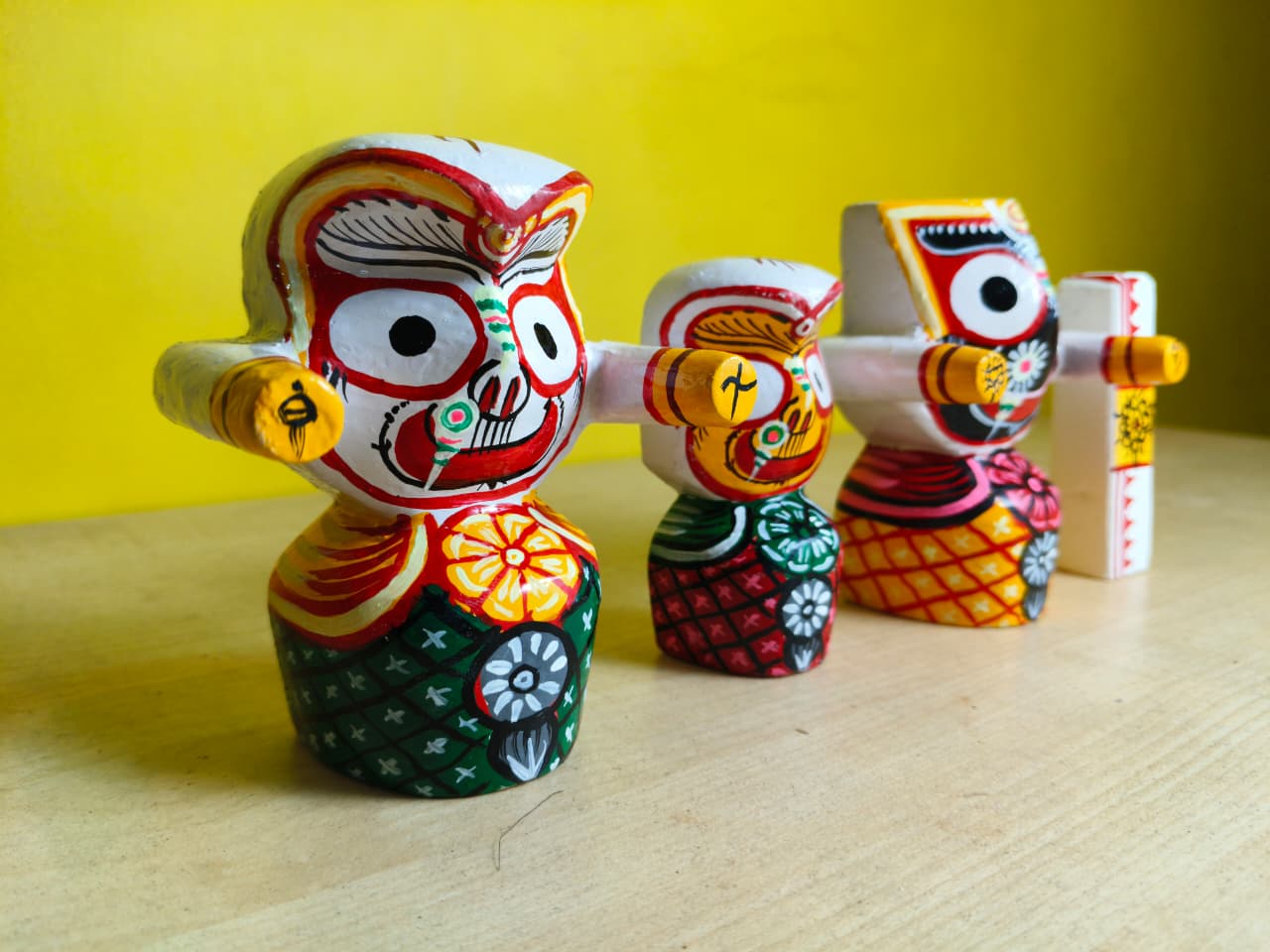 Raja Rupam: Ritual-Grade Neem Wood Jagannath Set | From shri jagannath dham , puri - Image 2