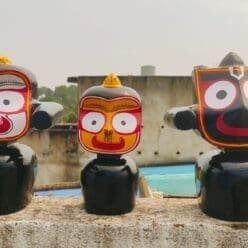 Kaleswara Rupam: Ritual-Grade Neem Wood Jagannath Set | From shri jagannath dham , puri