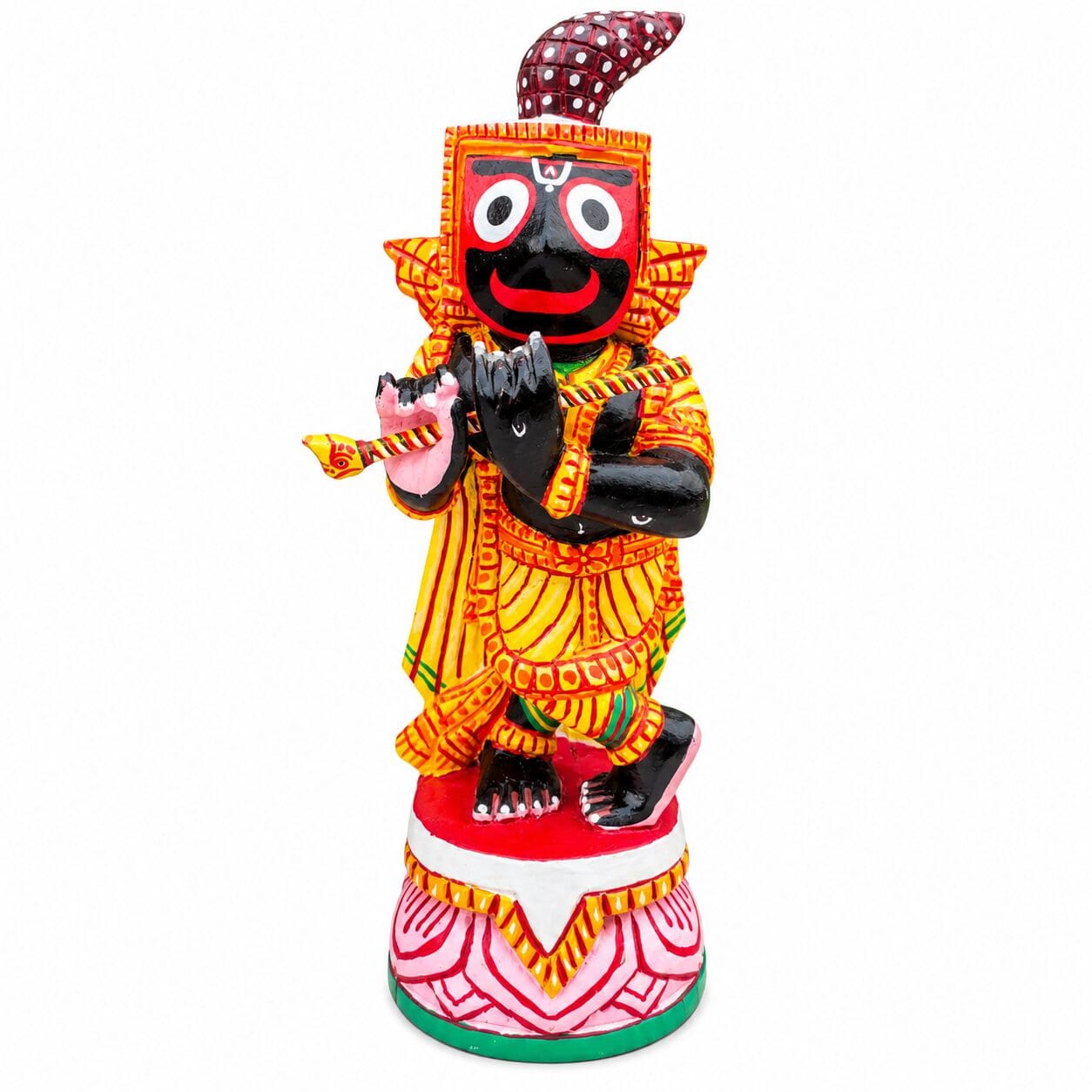 Krishna Rupam: Ritual-Grade Neem Wood Jagannath Murti - Image 2