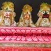 Jagannath Mahima Combo: Neem wood deities (Jagannath, Balabhadra, Subhadra, Sudarsan), Padma Asan, silk dress, Nirmalya, Sanjua. Order via call/WhatsApp +91 7978964242 or www.justkalinga.com.