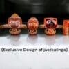 4-inch hand-carved neem wood Mohan Rupam Jagannath Murti set featuring Lord Jagannath, Balabhadra, Subhadra, Sudarsan Chakra, with sacred accompaniments and puja guide.