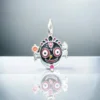 Silver Jagannath locket featuring the Nila Chakra, a symbol of divine protection and a perfect gift for devotees.