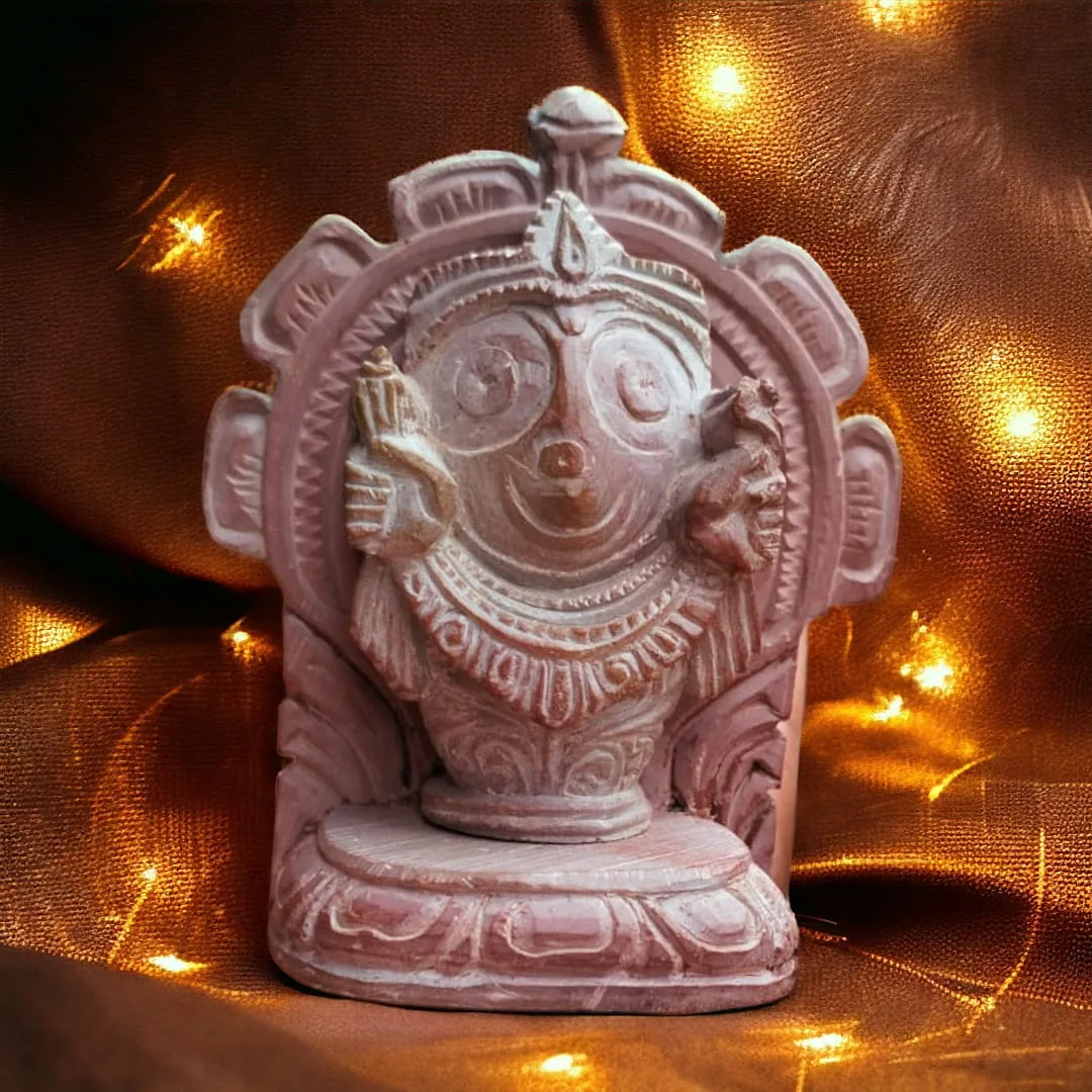 Marble Murti of Lord Jagannath, a beautiful addition to your home altar or puja room.
