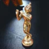 5-inch Shri Madan Mohan Brass Murti, handcrafted with intricate detail, capturing the love between Radha and Krishna.