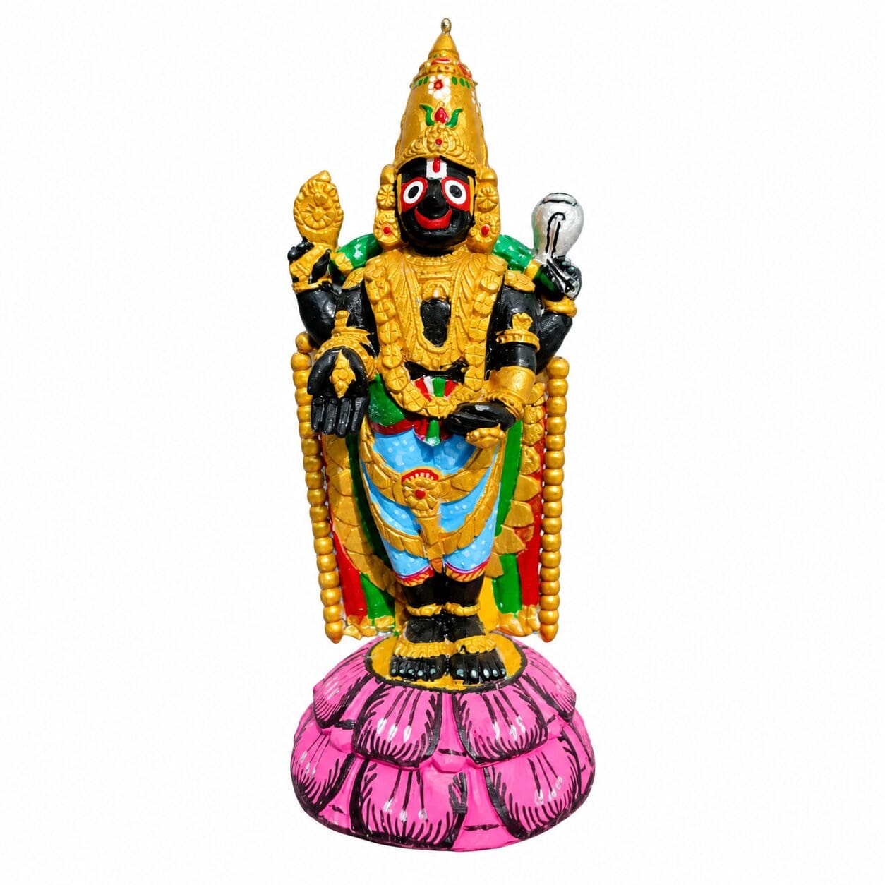 Shri Balaji Jagannath Murti: Ritual-Grade Neem Wood Jagannath Murti - Image 2