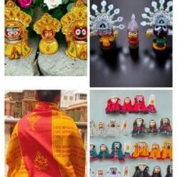 Tahia Headwear, Suna Besha, Set of 7 traditional dresses for Jagannath deities, representing their journey during Ratha Yatra.