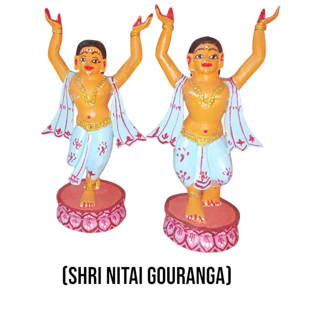 Nitai Gouranga wooden Murti: Ritual-Grade Wood Nitai Gouranga Murti | From shri jagannath dham , puri - Image 2