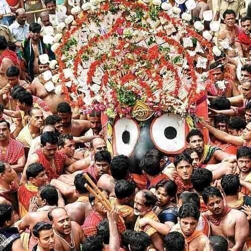 Lord Jagannath's return to the temple after Ratha Yatra, a joyous procession filled with devotion.