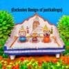 Shri Jagannath, Balabhadra, Subhadra, and Sudarsan neem wood murtis (Nadabrahma Rupam) with Asan, silk dress, and silver nalibhuja in the Shri Jagannath Dham theme combo.