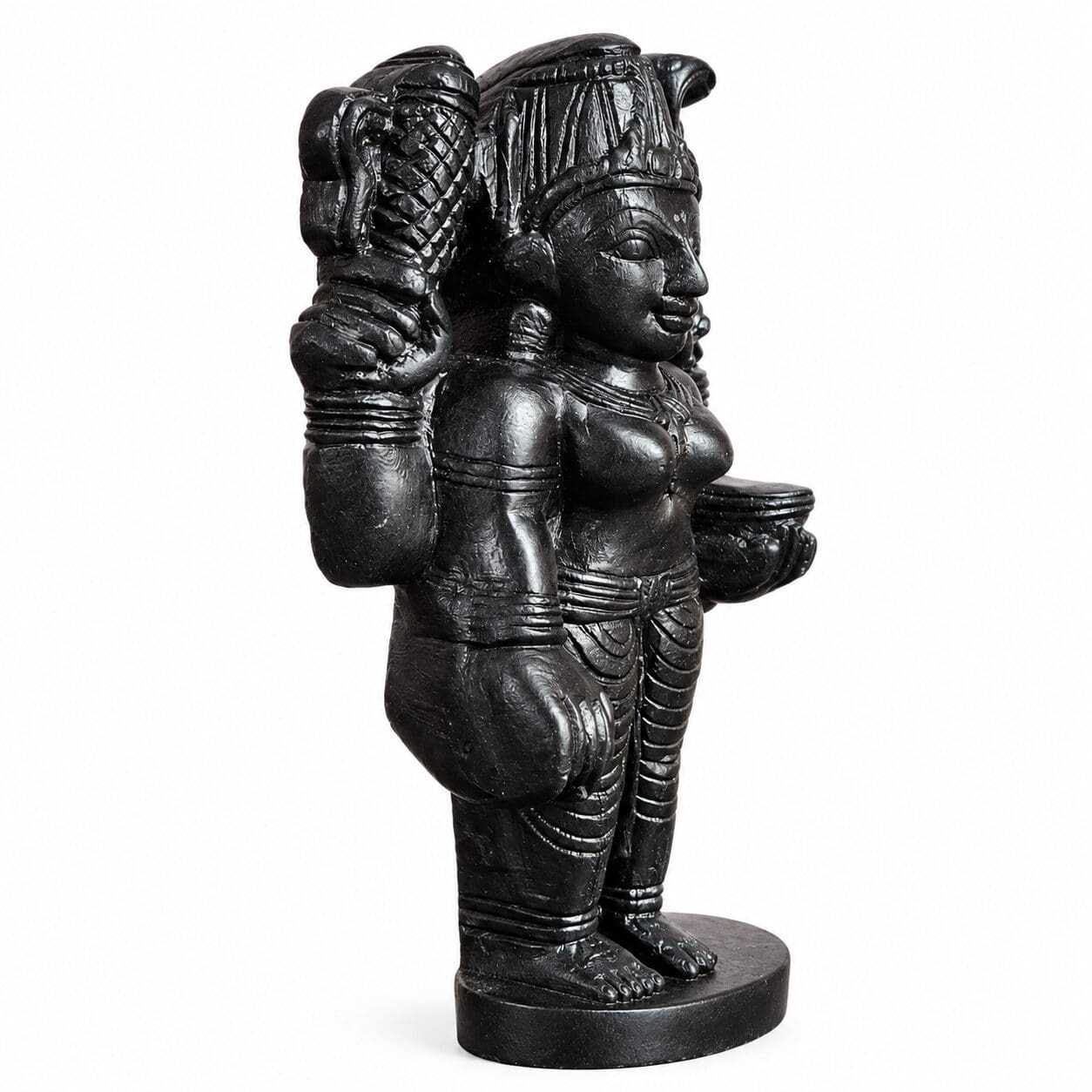 Maa Bimala Murti in Black Stone – Hand-Carved Divine Idol: Ritual-Grade Black Stone Jagannath Murti | - Image 2