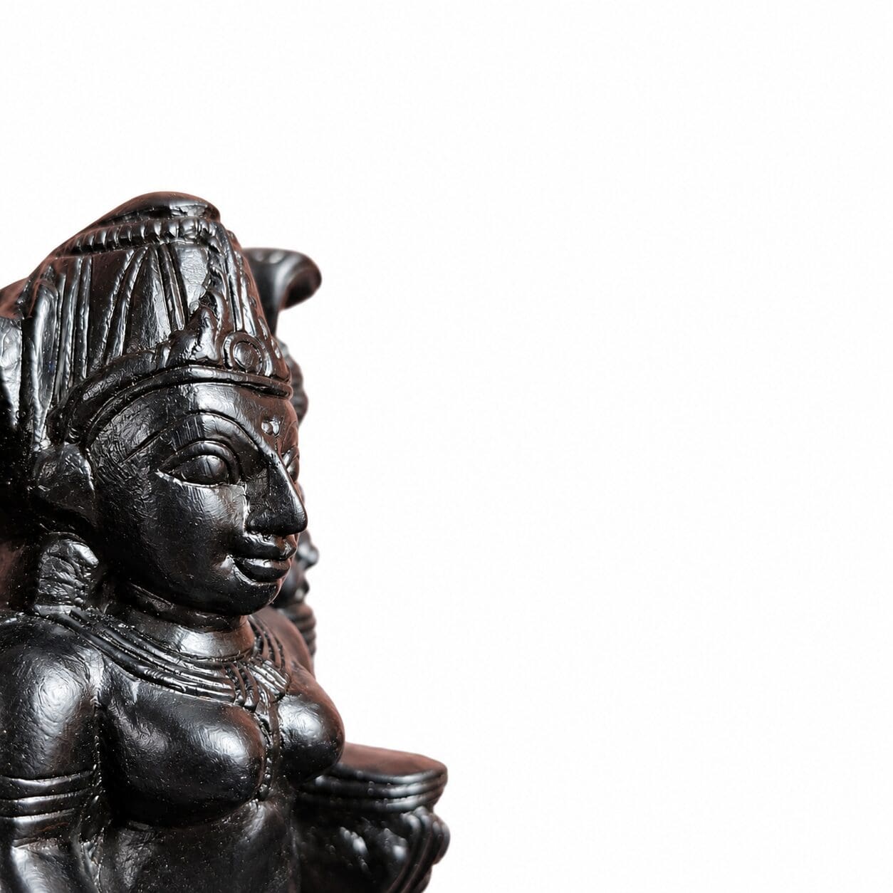 Maa Bimala Murti in Black Stone – Hand-Carved Divine Idol: Ritual-Grade Black Stone Jagannath Murti | - Image 3