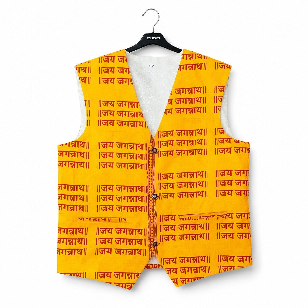 Seva-Vastra: Festival-Ready Shri Jagannath Blazer Vest | From shri jagannath dham , puri - Image 2
