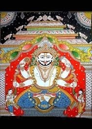 Painting Vasudeva in the Shree Mandir