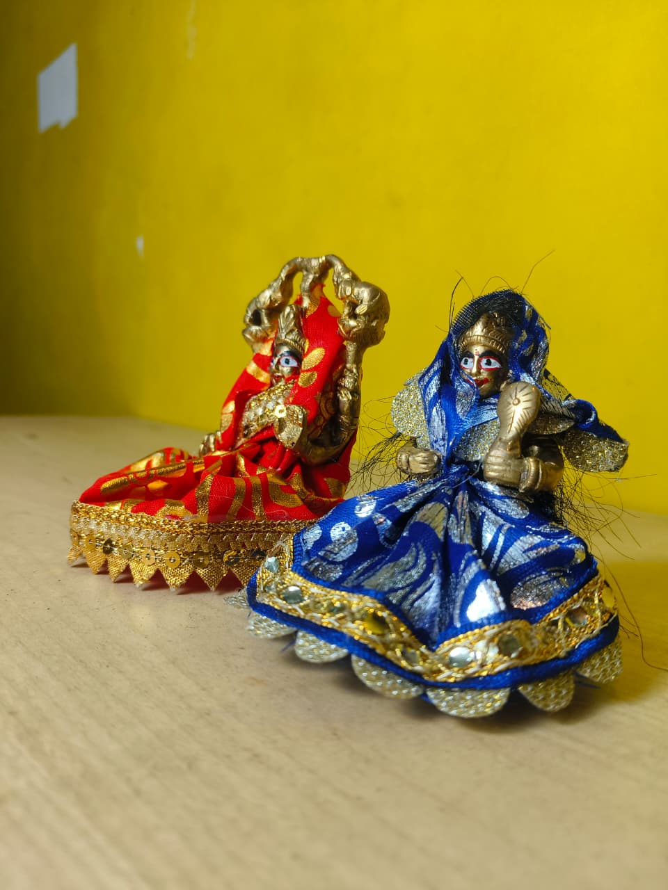 Brass Shridevi and Bhudevi Murti (3 Inches): Ritual-Grade Brass Jagannath Murti | From shri jagannath dham , puri - Image 5