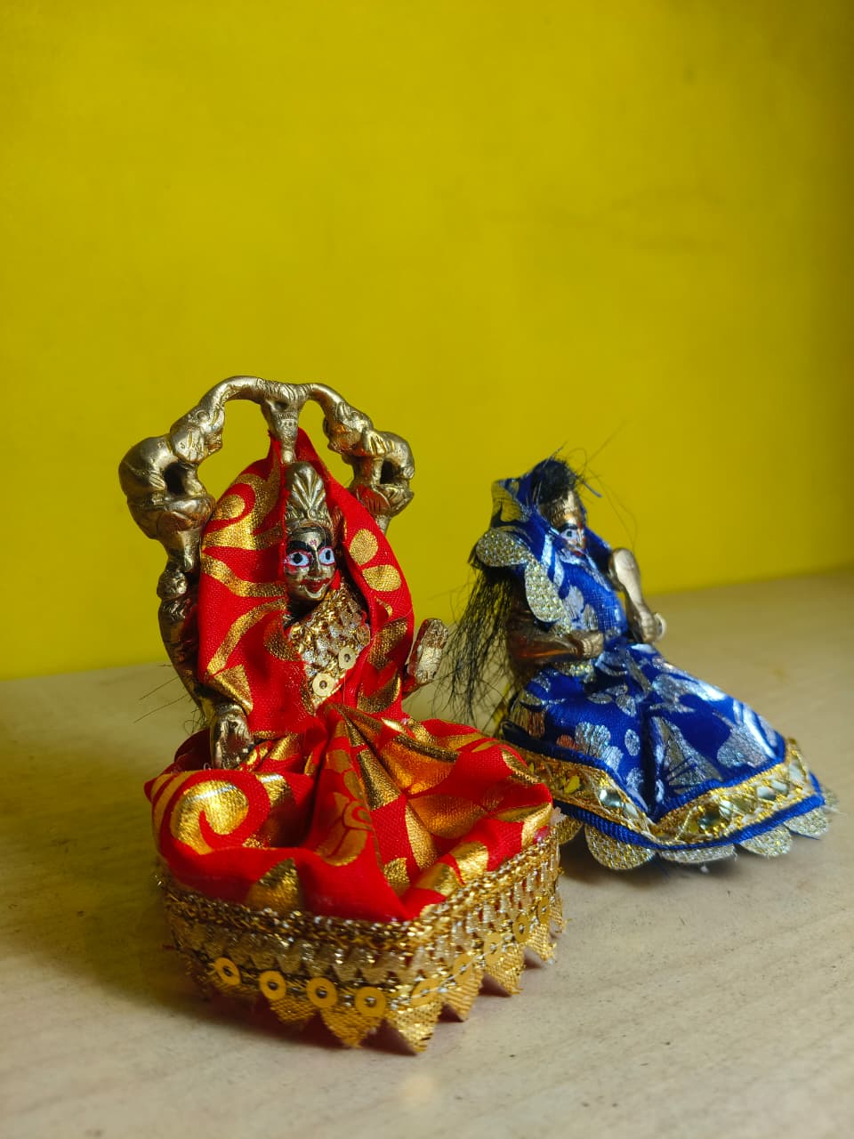 Brass Shridevi and Bhudevi Murti (3 Inches): Ritual-Grade Brass Jagannath Murti | From shri jagannath dham , puri - Image 4