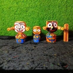 Karunamaya Rupam Neem Wood Jagannath Idol & Siblings: Ritual-Grade Neem Wood Jagannath Set | From shri jagannath dham , puri