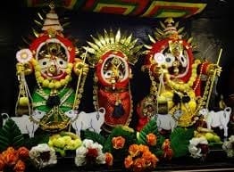 Banabhoji Besha of Jagannath and Balabhadra in forest picnic attire