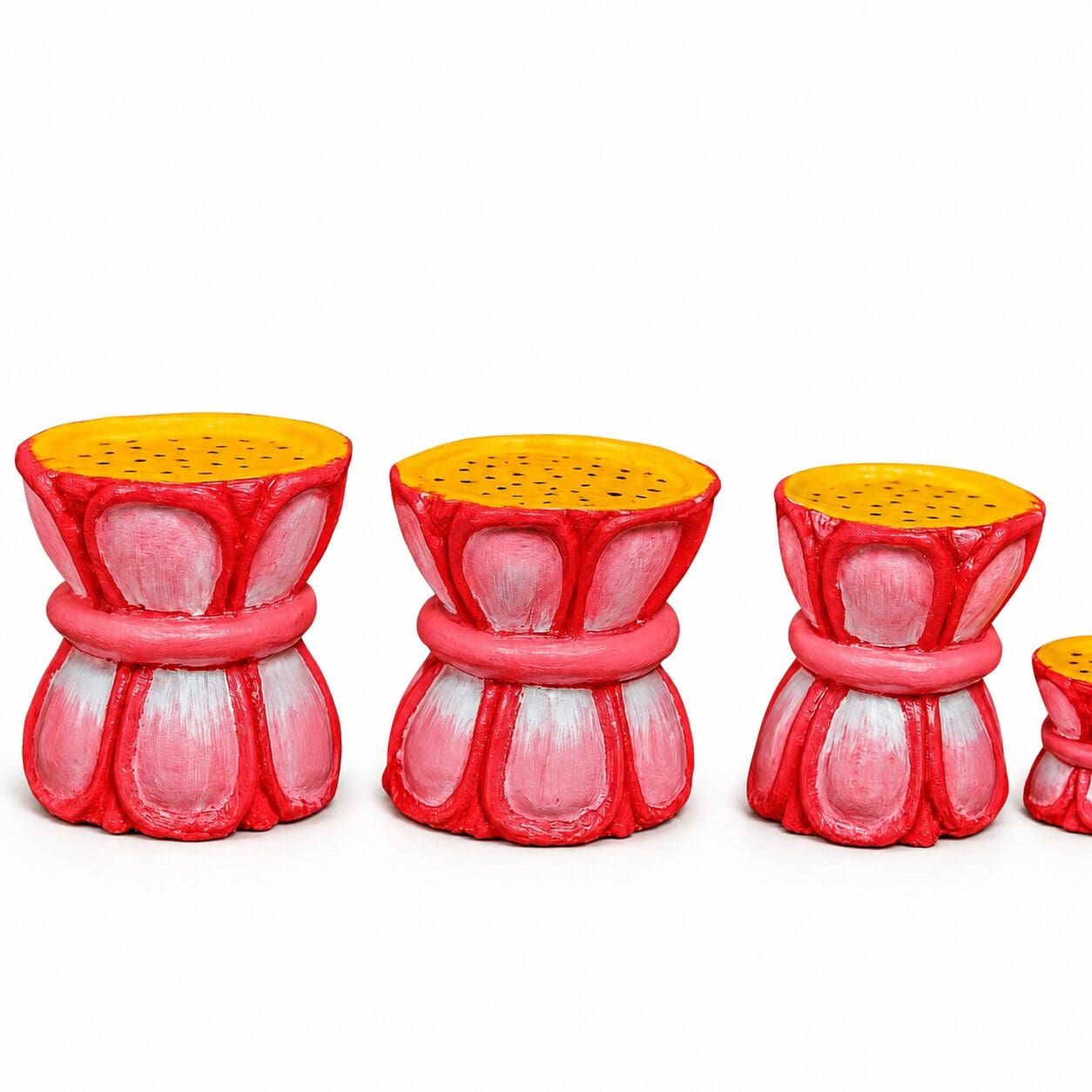 Handcrafted Wooden Lotus Asan (Set of 4) | From shri jagannath dham , puri