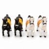 Decorative Fiber Horse Figurine Set of 4 – Black & White