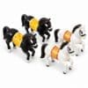 Decorative Fiber Horse Figurine Set of 4 – Black & White - Image 3