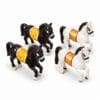 Decorative Fiber Horse Figurine Set of 4 – Black & White - Image 4