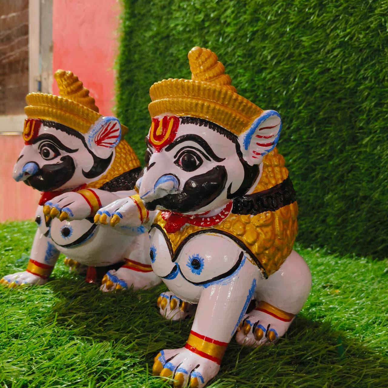 Temple Type Fiber Lion Set (2 Parts) | From shri jagannath dham , puri - Image 3